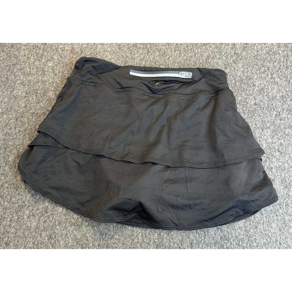 Athleta Black Swing Skort Tiered Ruffle Active Skirt Shorts Girls Size Large 12 - Picture 6 of 13